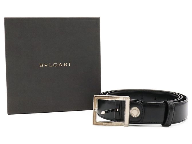 Bulgari Bvlgari Ledergürtel mit quadratischer Schnalle Schwarz - Ansicht 9
