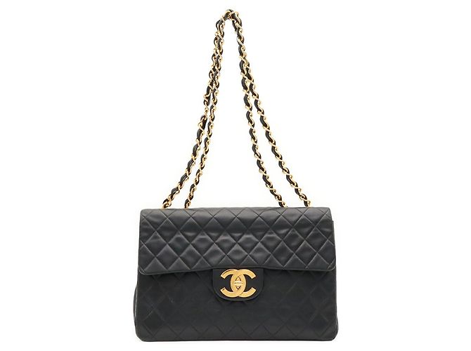 Borsa a tracolla Chanel Large Matelassé con doppia catena Nero - vista 2