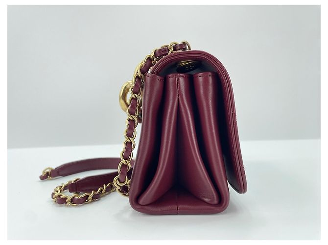 Borsa a tracolla Chanel Mini Matelassé Rosso - vista 5