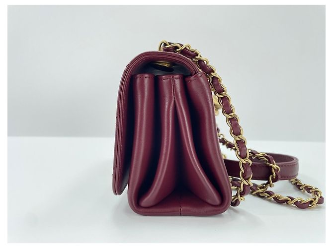 Borsa a tracolla Chanel Mini Matelassé Rosso - vista 6