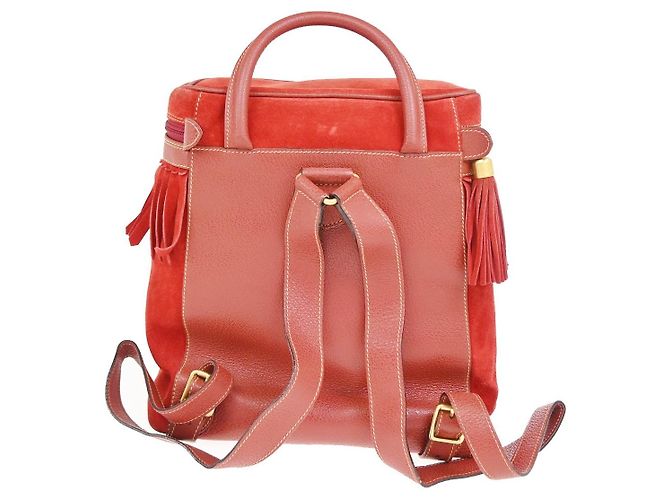 Zaino Gucci Vintage in camoscio Medium Rosso - vista 2