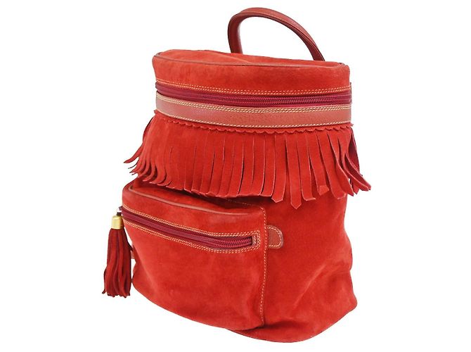 Zaino Gucci Vintage in camoscio Medium Rosso - vista 3