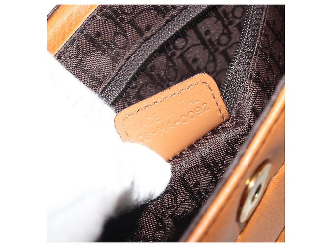 Borsa a tracolla Christian Dior Street Chic in pelle marrone e oro Auth 195980V D'oro - vista 12