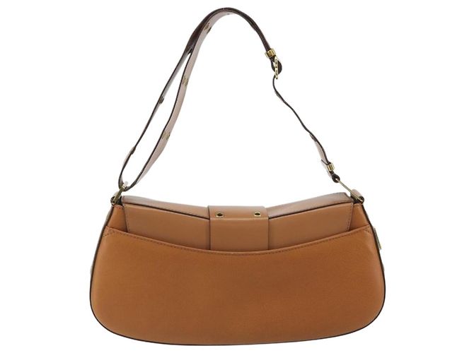 Borsa a tracolla Christian Dior Street Chic in pelle marrone e oro Auth 195980V D'oro - vista 2