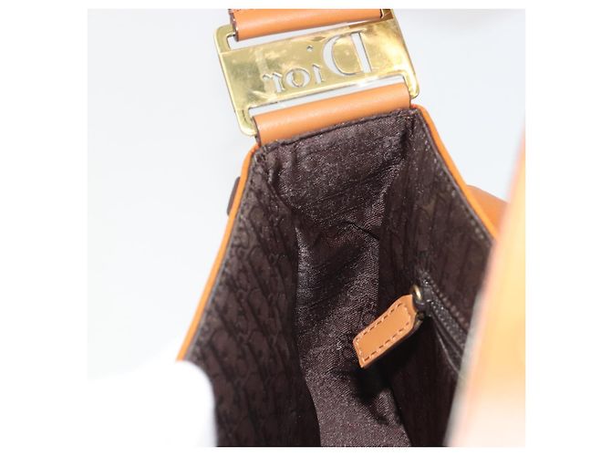 Borsa a tracolla Christian Dior Street Chic in pelle marrone e oro Auth 195980V D'oro - vista 20