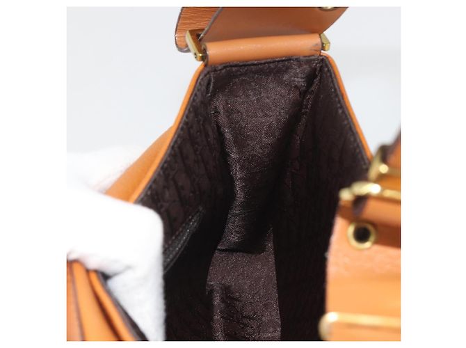 Borsa a tracolla Christian Dior Street Chic in pelle marrone e oro Auth 195980V D'oro - vista 21