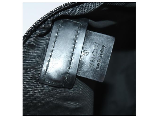 GUCCI Boston Bag Nylon Black Silver 012 0387 Auth 173869 Silvery - vista 23