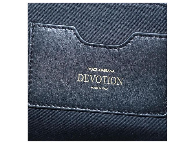 Dolce & Gabbana Borsa a tracolla DOLCE&GABBANA Devotion con catena in tweed nero e oro Auth BA14821SAM - vista 21