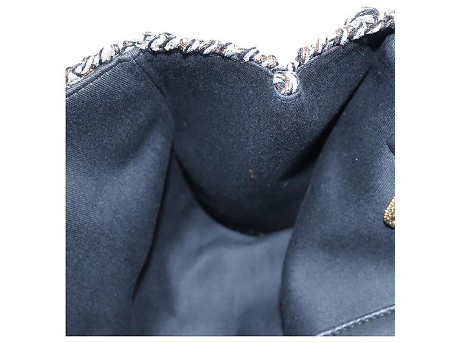 Dolce & Gabbana Borsa a tracolla DOLCE&GABBANA Devotion con catena in tweed nero e oro Auth BA14821SAM - vista 23