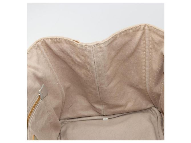 Borsa a mano PRADA Canapa MM Canvas Beige Gold Auth 196635A D'oro - vista 18