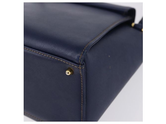 Borsa a tracolla VALENTINO in pelle blu navy e oro Auth BA14965 - vista 16
