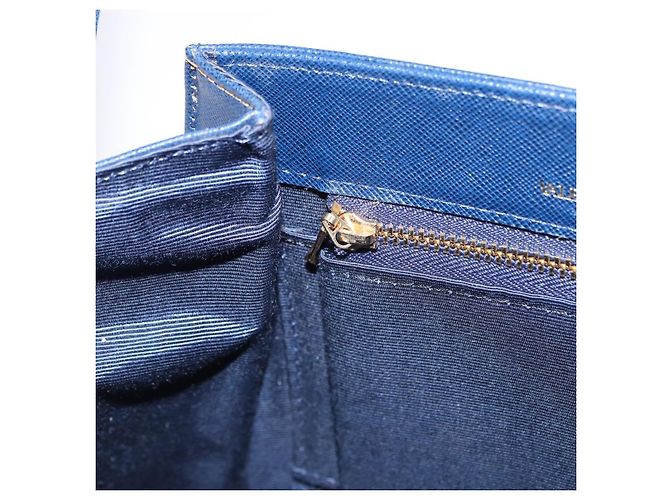 Borsa a tracolla VALENTINO in pelle blu navy e oro Auth BA14965 - vista 21