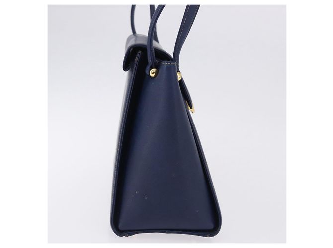 Borsa a tracolla VALENTINO in pelle blu navy e oro Auth BA14965 - vista 4