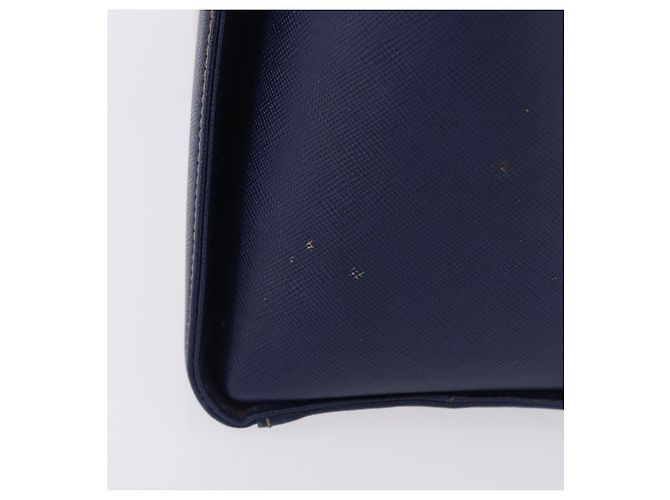 Borsa a tracolla VALENTINO in pelle blu navy e oro Auth BA14965 - vista 5