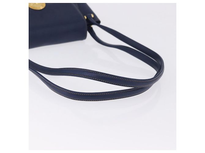 Borsa a tracolla VALENTINO in pelle blu navy e oro Auth BA14965 - vista 8
