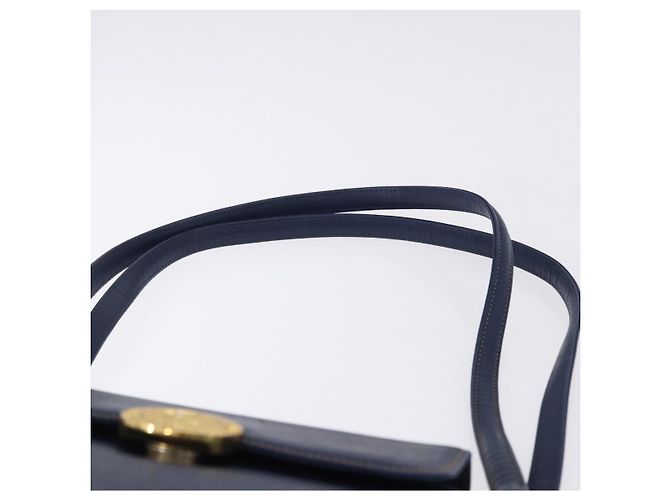 Borsa a tracolla VALENTINO in pelle blu navy e oro Auth BA14965 - vista 9