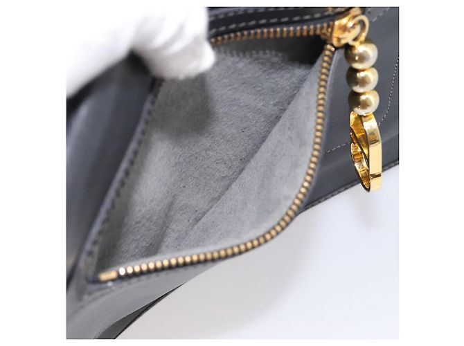 Borsa a tracolla Christian Dior in pelle nera e oro Auth 196415 Nero - vista 12