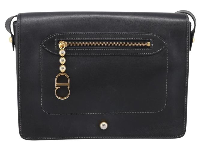 Borsa a tracolla Christian Dior in pelle nera e oro Auth 196415 Nero - vista 13