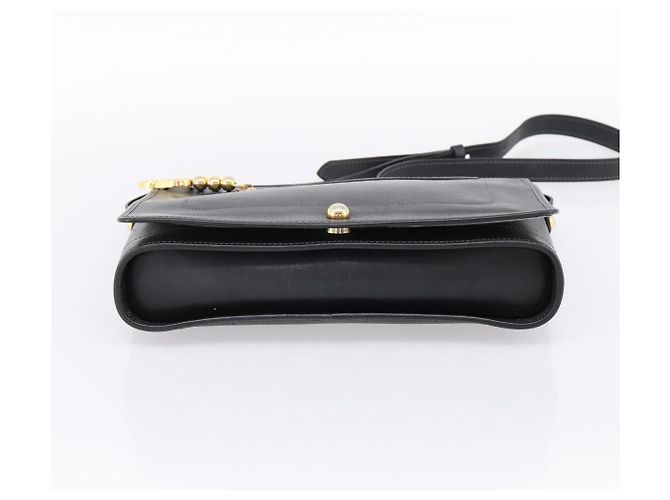 Borsa a tracolla Christian Dior in pelle nera e oro Auth 196415 Nero - vista 5