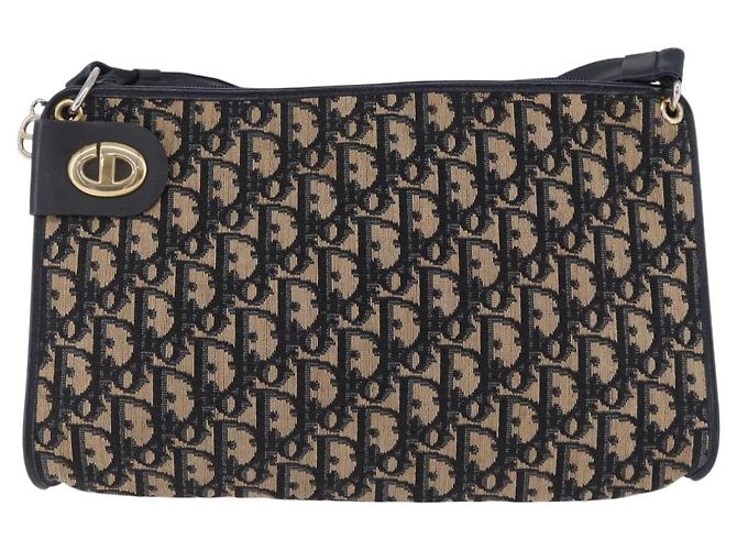 Borsa a tracolla Christian Dior Trotter Canvas Navy Gold Tone Auth BA14771 Blu navy - vista 13