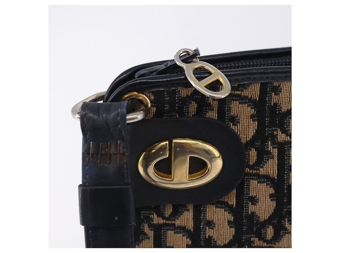 Borsa a tracolla Christian Dior Trotter Canvas Navy Gold Tone Auth BA14771 Blu navy - vista 17