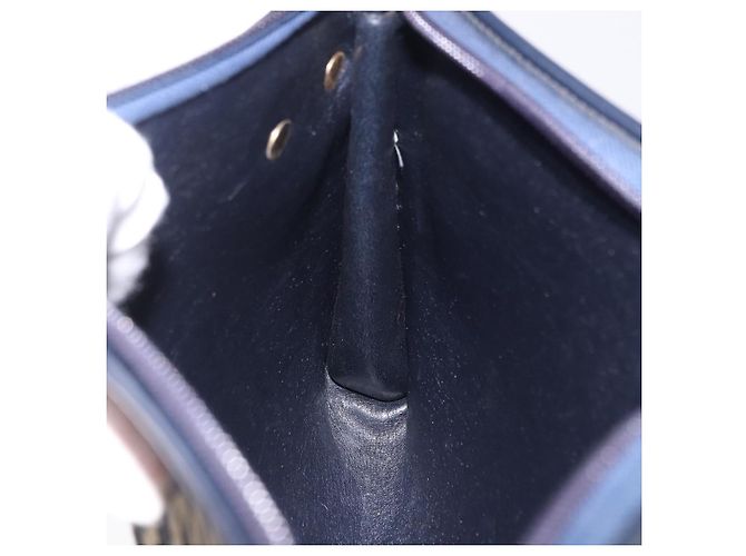 Borsa a tracolla Christian Dior Trotter Canvas Navy Gold Tone Auth BA14771 Blu navy - vista 19