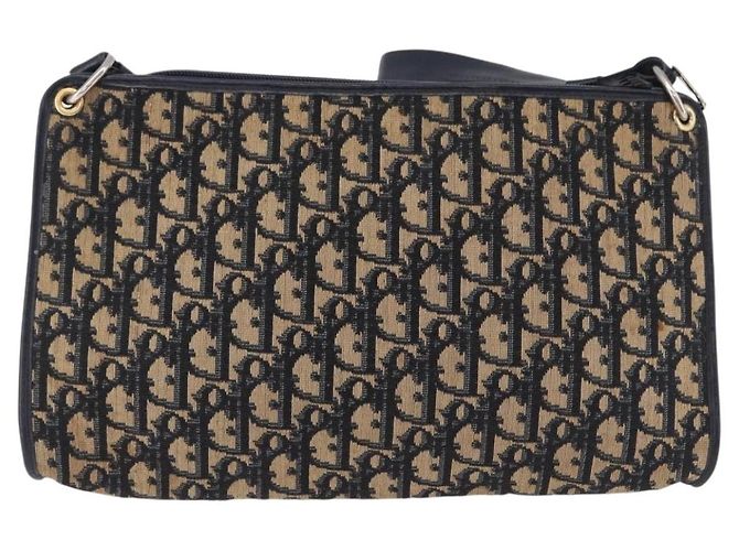 Borsa a tracolla Christian Dior Trotter Canvas Navy Gold Tone Auth BA14771 Blu navy - vista 2