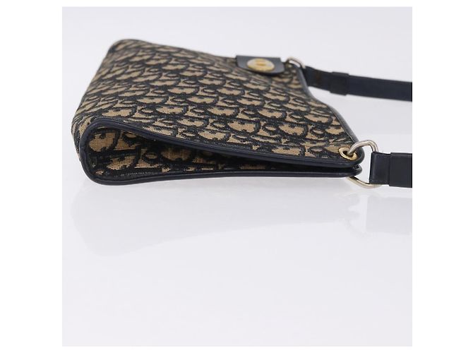 Borsa a tracolla Christian Dior Trotter Canvas Navy Gold Tone Auth BA14771 Blu navy - vista 3