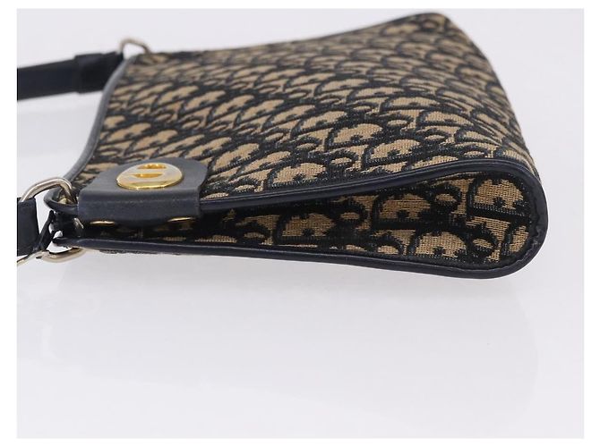 Borsa a tracolla Christian Dior Trotter Canvas Navy Gold Tone Auth BA14771 Blu navy - vista 4