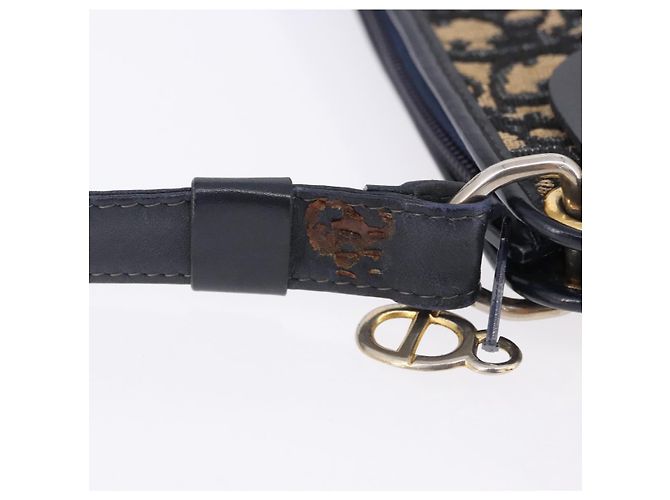 Borsa a tracolla Christian Dior Trotter Canvas Navy Gold Tone Auth BA14771 Blu navy - vista 5