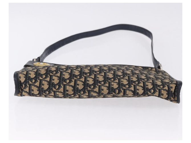Borsa a tracolla Christian Dior Trotter Canvas Navy Gold Tone Auth BA14771 Blu navy - vista 6