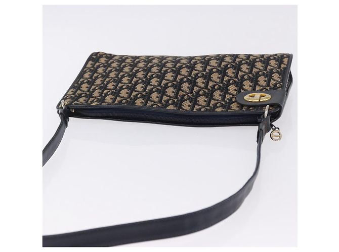 Borsa a tracolla Christian Dior Trotter Canvas Navy Gold Tone Auth BA14771 Blu navy - vista 7