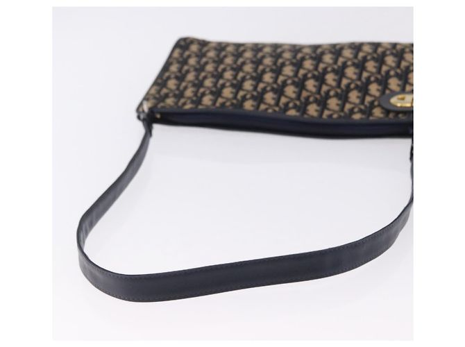 Borsa a tracolla Christian Dior Trotter Canvas Navy Gold Tone Auth BA14771 Blu navy - vista 8