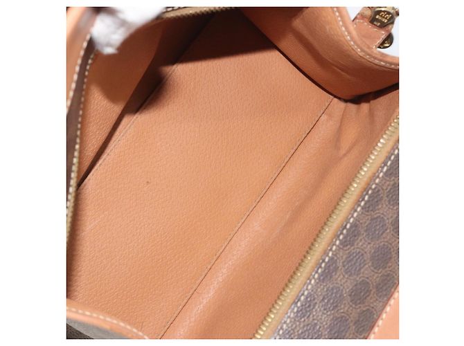 Céline Bolsa de mão CELINE Macadam Canvas PVC Leather Brown Gold Auth am12382A Marrom Dourado - vista 11