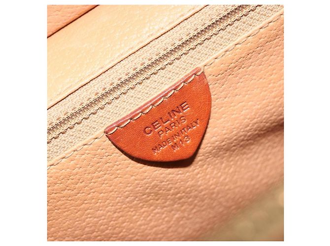 Céline Bolsa de mão CELINE Macadam Canvas PVC Leather Brown Gold Auth am12382A Marrom Dourado - vista 12