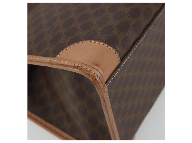 Céline Bolsa de mão CELINE Macadam Canvas PVC Leather Brown Gold Auth am12382A Marrom Dourado - vista 14