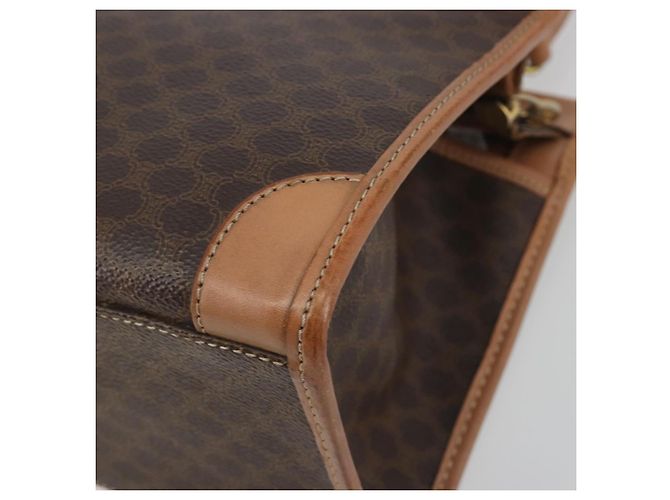 Céline Bolsa de mão CELINE Macadam Canvas PVC Leather Brown Gold Auth am12382A Marrom Dourado - vista 15