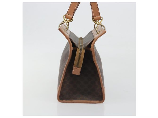 Céline Bolsa de mão CELINE Macadam Canvas PVC Leather Brown Gold Auth am12382A Marrom Dourado - vista 3