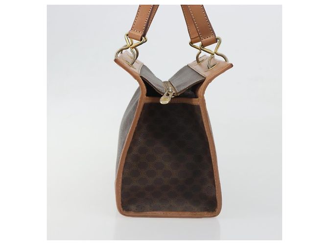 Céline Bolsa de mão CELINE Macadam Canvas PVC Leather Brown Gold Auth am12382A Marrom Dourado - vista 4