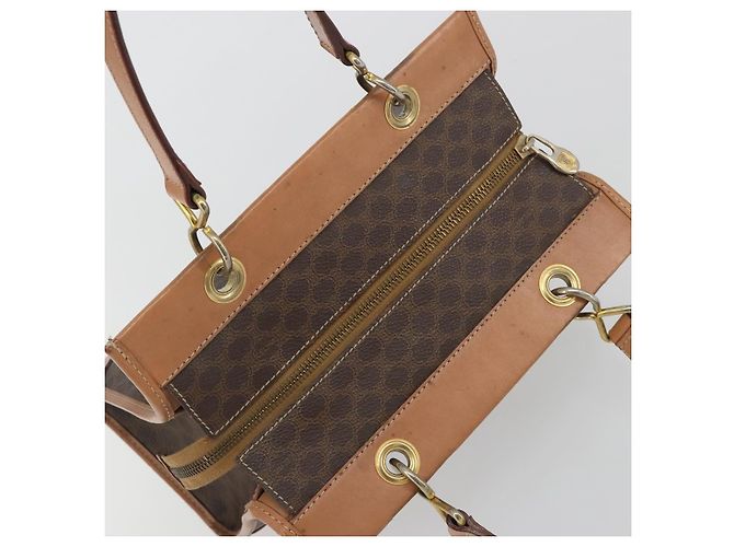 Céline Bolsa de mão CELINE Macadam Canvas PVC Leather Brown Gold Auth am12382A Marrom Dourado - vista 6