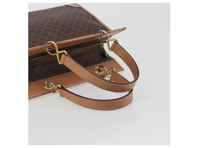 Céline Bolsa de mão CELINE Macadam Canvas PVC Leather Brown Gold Auth am12382A Marrom Dourado - vista 7