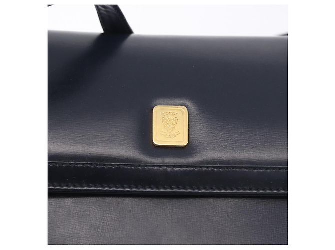 Bolsa de Ombro GUCCI em Couro Azul Marinho e Tom Dourado 29 001 4697 Auth BA14935 - vista 17