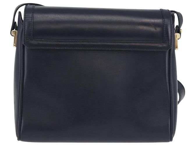 Bolsa de Ombro GUCCI em Couro Azul Marinho e Tom Dourado 29 001 4697 Auth BA14935 - vista 2