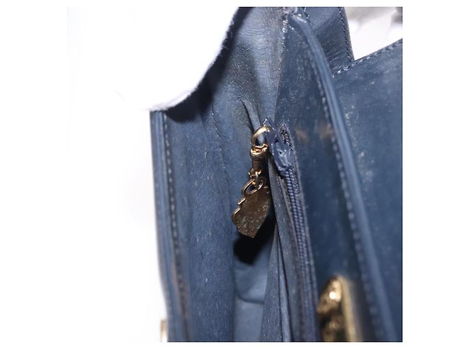 Bolsa de Ombro GUCCI em Couro Azul Marinho e Tom Dourado 29 001 4697 Auth BA14935 - vista 20