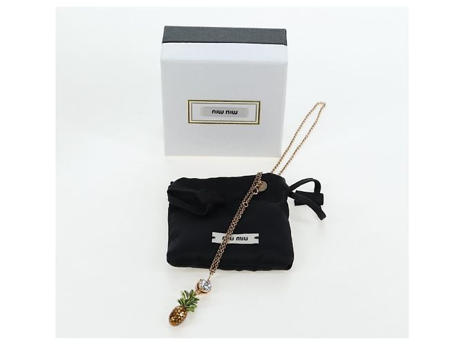 Collana Miu Miu Metal Gold Tone Auth 196475V - vista 12