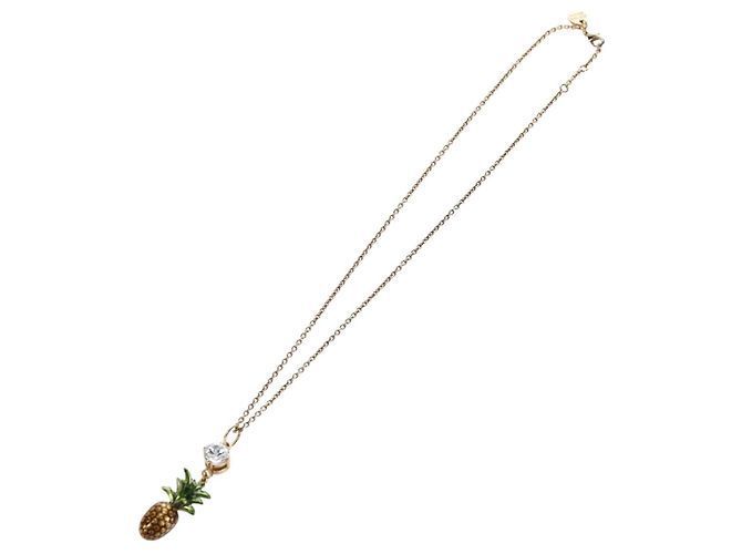 Collana Miu Miu Metal Gold Tone Auth 196475V - vista 2
