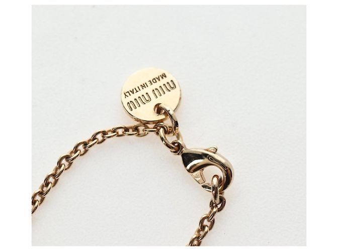 Collana Miu Miu Metal Gold Tone Auth 196475V - vista 7
