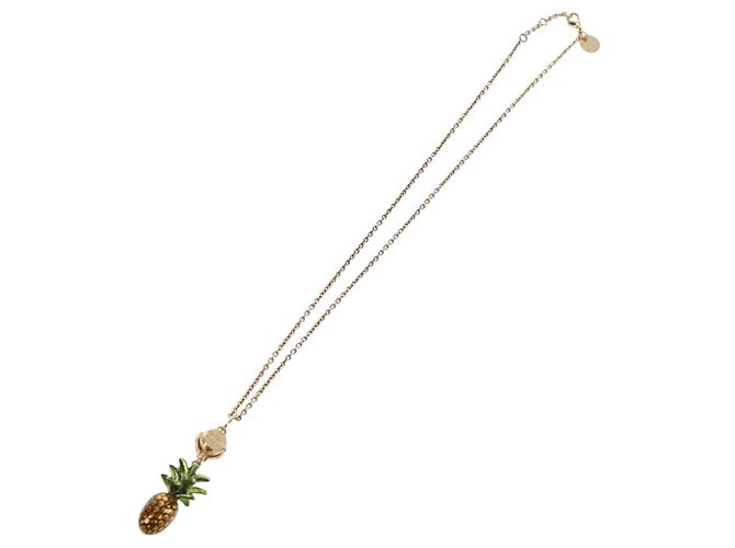 Collana Miu Miu Metal Gold Tone Auth 196475V - vista 8