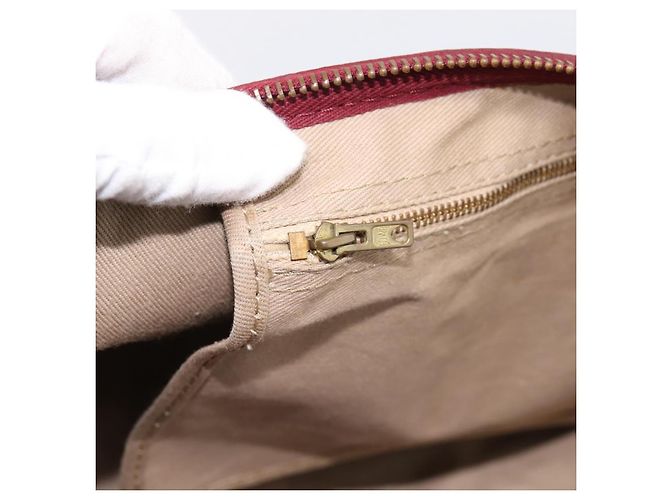Christian Dior Trotter Canvas Boston Bag Wildleder Rot Gold Auth ka5703 Golden - Ansicht 18