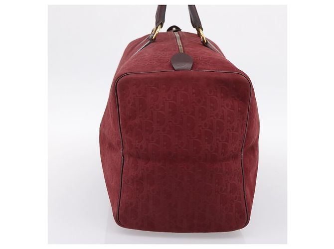 Christian Dior Trotter Canvas Boston Bag Wildleder Rot Gold Auth ka5703 Golden - Ansicht 4